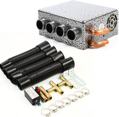 12V Under Dash Auxiliary Heater with Speed Switch – 4 Port | Car & Truck