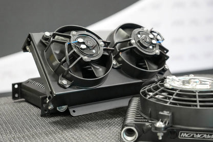 Proflow Ultra Pro Oil Cooler Kit 19 Row Dual Fan 625 CFM AN10 ORB Aluminium Black - PFEOC19-DF by SS Racetech Rods & Customs