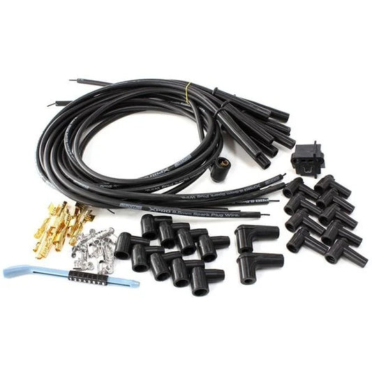 8.5mm Ignition Lead Kit - XPRO Spiral Core Black | 8-Cyl Multi-Angle HEI/STD Cap | AF4030-31193 by SS Racetech Rods & Customs