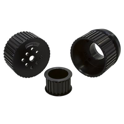 AF64-3002BLK Aeroflow Gilmer drive kit black fits Ford Windsor/Cleveland - BELT INCLUDED