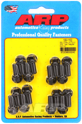 ARP Header Bolts, Hex Head, 3/8 in. Wrench, Custom 450, Black Oxide, For Chevrolet, For Ford, Set of 16 - ARP-100-1102 by SS Racetech Rods & Customs
