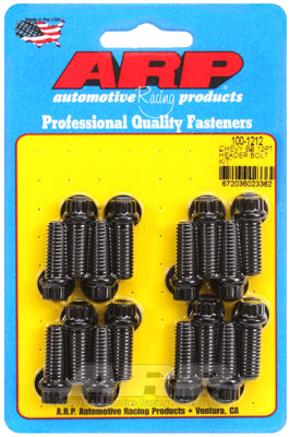 ARP-100-1212 ARP Header Bolts, 12-Point, 3/8 in. Wrench, Custom 450, Black Oxide, 3/8 in.-16, 1.000 in. UHL, Set of 16