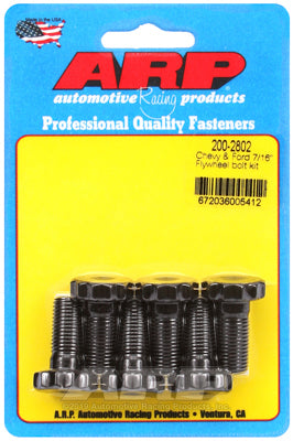 ARP-200-2802 ARP Flywheel Bolts, Pro Series, Chromoly, Black Oxide, 12-Point, 7/16 in. x 1.0 in., For Chevrolet, For Ford, Set of 6