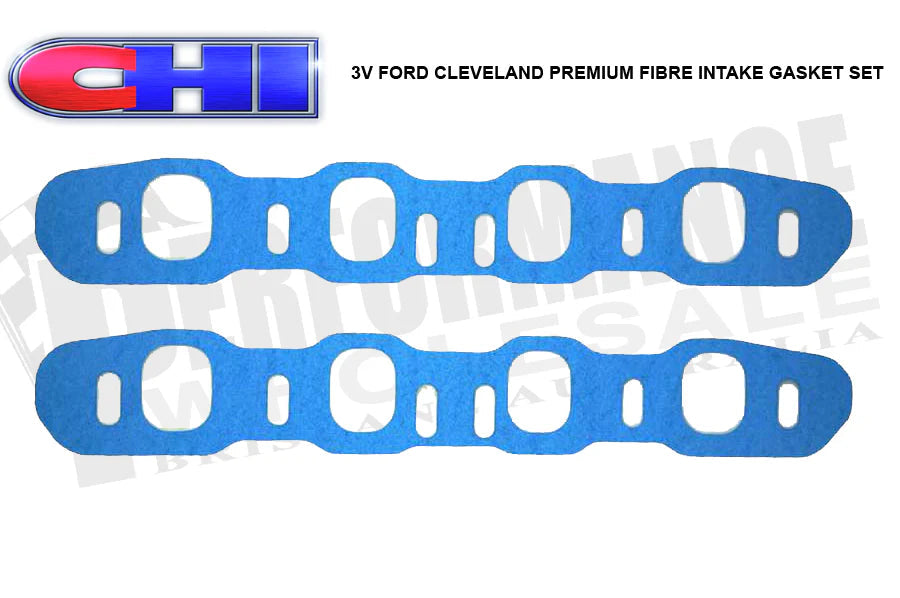 CHI Premium Fibre Intake Gasket Set - Ford Cleveland 3V 208-225cc 0.060" - CHI-3V-INT by SS Racetech Rods & Customs