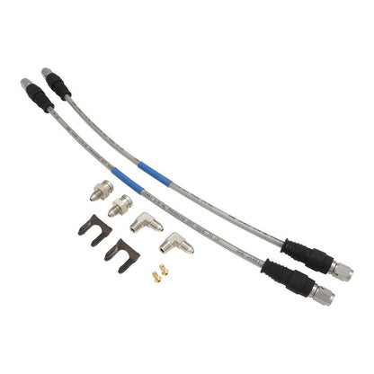 Proflow Brake Hose Kit, Stainless Steel Braided PTFE Hose, ADR App, Suit Wilwood Calipers, For Holden HQ-WB, Torana LC-UC Disc Front , Pair - PFE-BH2030-SS-KIT by SS Racetech Rods & Customs
