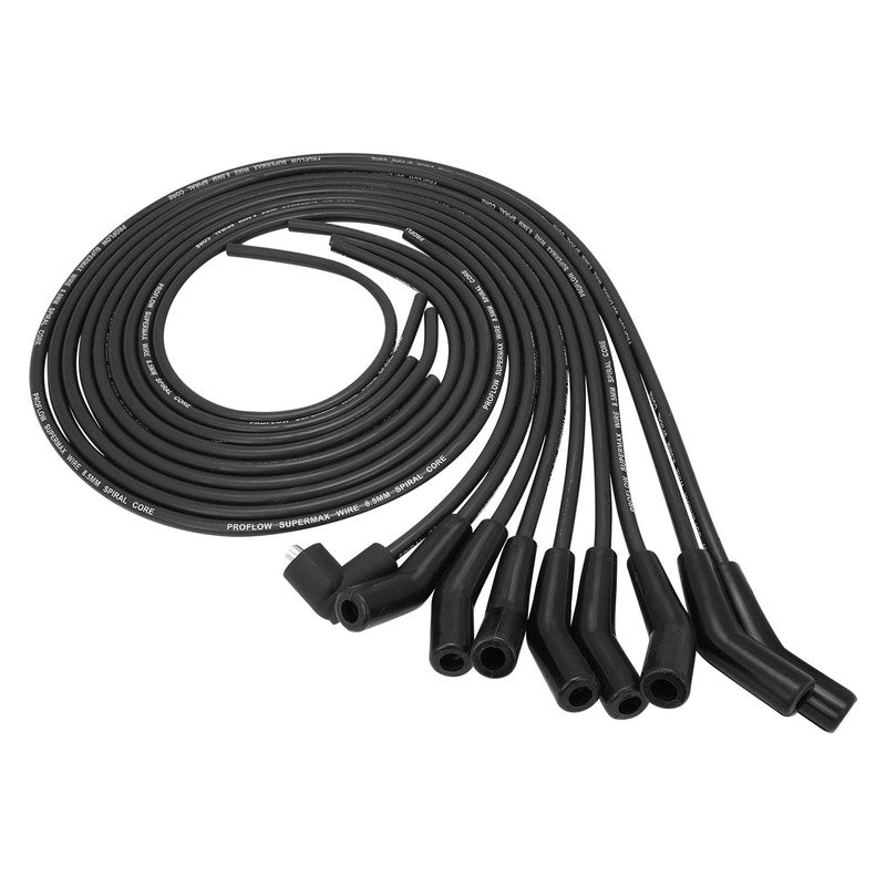 Proflow SuperMax Ignition Lead Kit 8.5mm Black - Universal V8 135° Plug HEI (PFE-L85135BK) by SS Racetech Rods & Customs