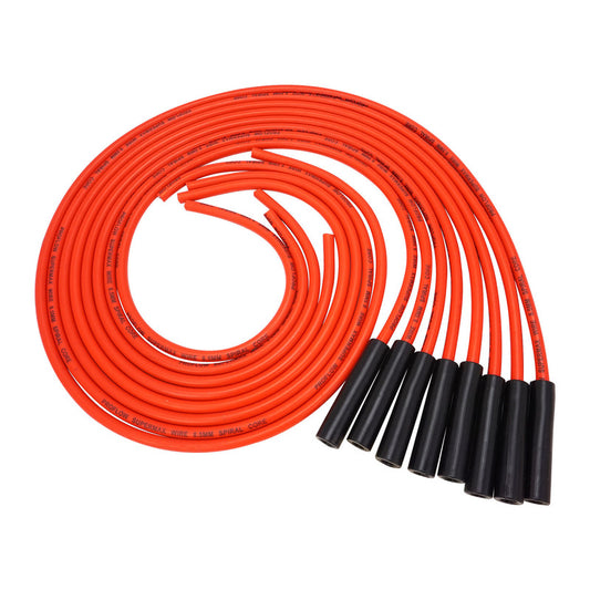 PFE-L85LSCTFR Proflow SuperMax Wire, Ignition Lead Kit, 8.5mm Spiral Core, Red, Coil Relocation Kit, Cut To Length, LS Chevrolet, Holden Commodore, Set