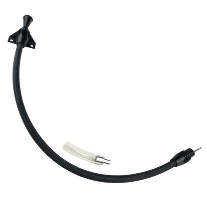 PFE-XTD-3400TM Proflow Transmission Dipstick, Braided Stainless Black , Billet Handle, Transmission Mount, TH400, Each - SS Racetech Rods & Customs