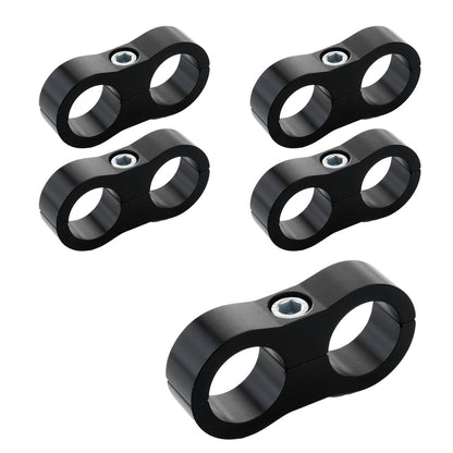 PFE156-07BK Proflow Aluminium Hose & Tubing Clamp Separators, 5 pack, Clamp 11mm ID Hole, Black - SS Racetech Rods & Customs