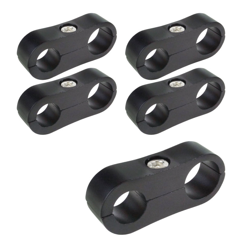 Proflow Billet Aluminium Hose & Tubing Clamp Separators 5 Pack 13mm-16mm Black - PFE156-08-10BK