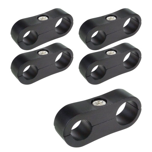 Proflow Billet Aluminium Hose & Tubing Clamp Separators 5 Pack 13mm-16mm Black - PFE156-08-10BK