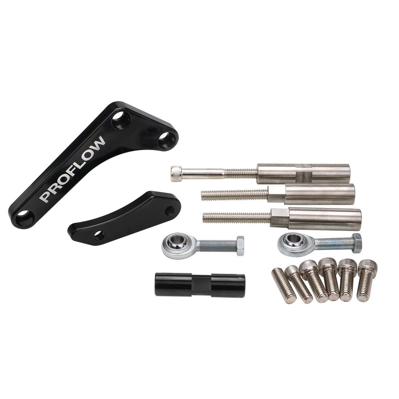 PFEABSBC01-BK Proflow Alternator Bracket, For Chevrolet Small Block, Drivers Side, Long Water Pump, Mid Mount, Black Anodised - SS Racetech Rods & Customs