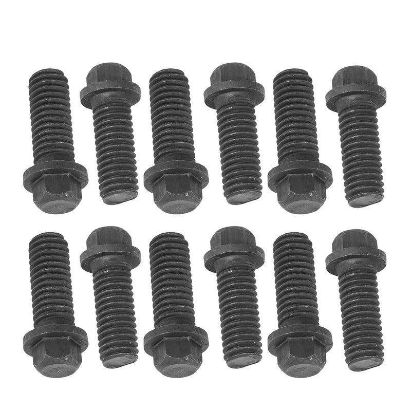 Proflow Header Bolts | M8 x 1.25mm x 25mm | Black Oxide Steel | Chev/Holden LS Engine | Set of 12 - PFEEHBLSBK by SS Racetech Rods & Customs