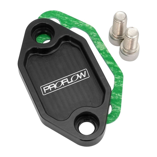 Proflow Fuel Pump Block-Off Plate, Billet Aluminium, Black Anodised, Holden 253 & 308, Each (PFEFB-100BK)