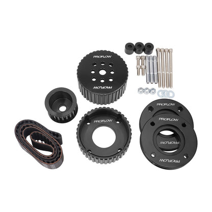 PFEGK80270BK Proflow Gilmer Belt Drive Kit, For Holden V8 EFI 5.0L VN-VS Commodore, Billet Aluminium, Black Anodised