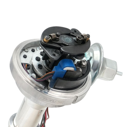 PFEID220R Proflow Distributor, Billet Black Ready-to-Run Black, Vacuum Advance, SB & BB For Chevrolet V8