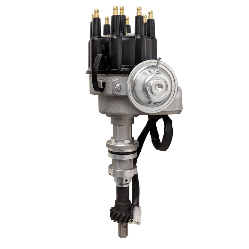 PFEID310E Proflow Distributor, HEI Street Series, Vacuum Advance, Bosch Style Black Cap, SB For Ford 302 351 Cleveland