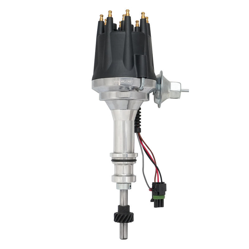 Proflow Distributor, Billet Aluminium, Black Cap, HEI, Ready-to-Run, Vacuum Advance, For Ford 351 Windsor - PFEID420R