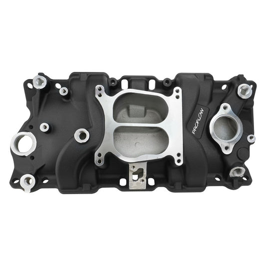 PFEM2101-BK Proflow Intake Manifold, AirDual , Aluminium, Black Square/Spread Bore, For Chevrolet, Small Block