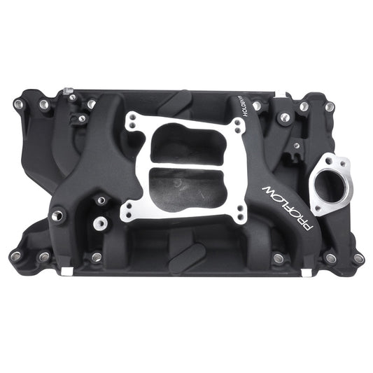 PFEM2194-BK Proflow Intake Manifold, AirDual, Aluminium, Black Square/Spread Bore, For Holden, Commodore V8, 253, 308, Each