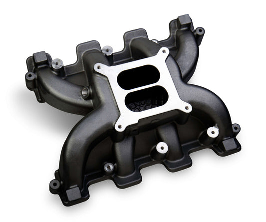 PFEM300130BK Proflow Intake Manifold, RPM AirMax, Aluminium Black, Chev Holden Commodore LS1/LS2 Heads, Dual Plane, Cathedral Port