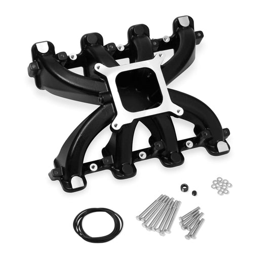 PFEM300132BK Proflow Intake Manifold, RPM AirMax, Aluminium Black, Chev Holden Commodore LS1/LS2/LS6, Carburettor, Single Plane, Each Cathedral Port