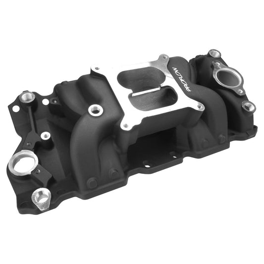 PFEM7501-BK Proflow Intake Manifold, AirMax, Aluminium, Black Square Bore, For Chevrolet, Small Block - SS Racetech Rods & Customs