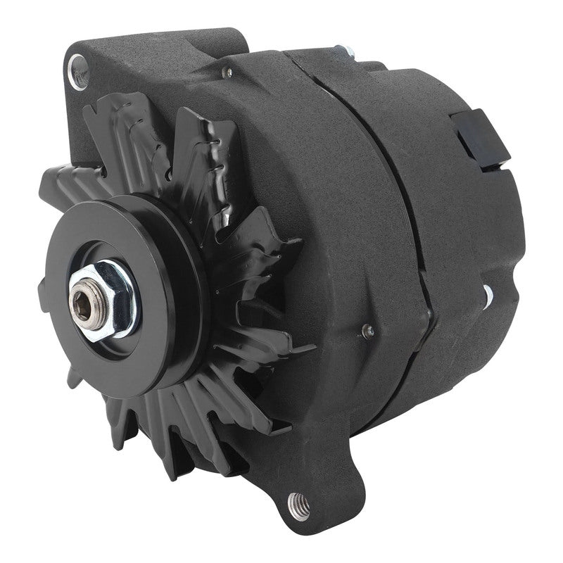 PFEPM37141BKW Proflow Alternator Power Spark, 140 Amp 1-Wire, Internal Regulator, Black Wrinkle, V-Belt, For Ford, Falcon, Each