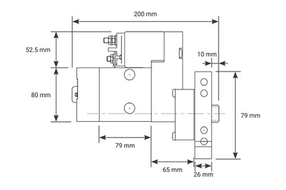 PFEPM9004 Proflow Starter Motor Power Torque Mini Black For Chevrolet V8 2.0kW 153/168T