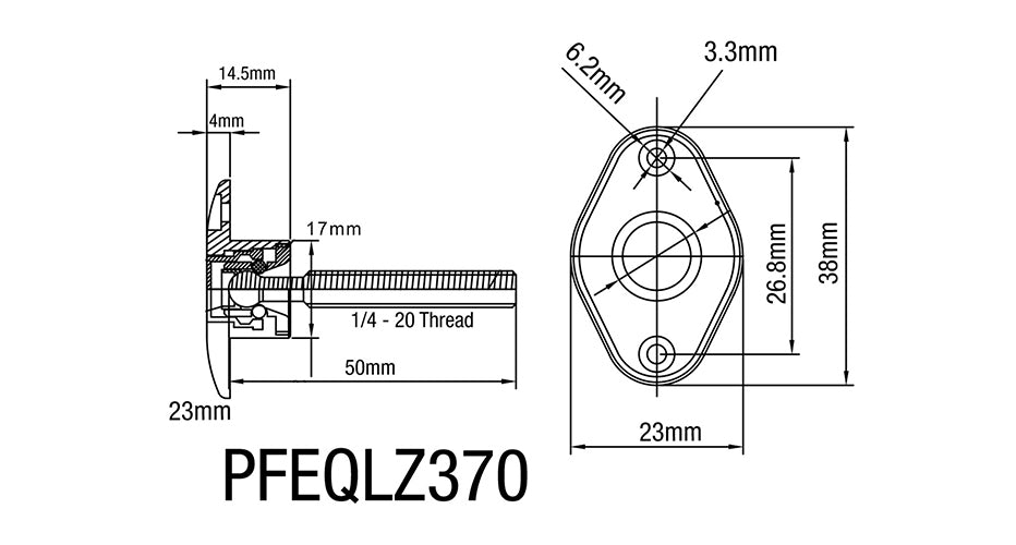 PFEQLZ370BK Proflow Quick Release Pro Latch, Small 38 x 23mm Fastener Dzus, Billet Aluminium, Black, Kit - SS Racetech Rods & Customs