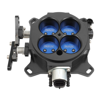 PFEQTB1000B Proflow Throttle Body, 4 Barrel, Universal, EFI, 4150 & 4500 Square Bore, 1375 CFM, Billet Aluminium, Black