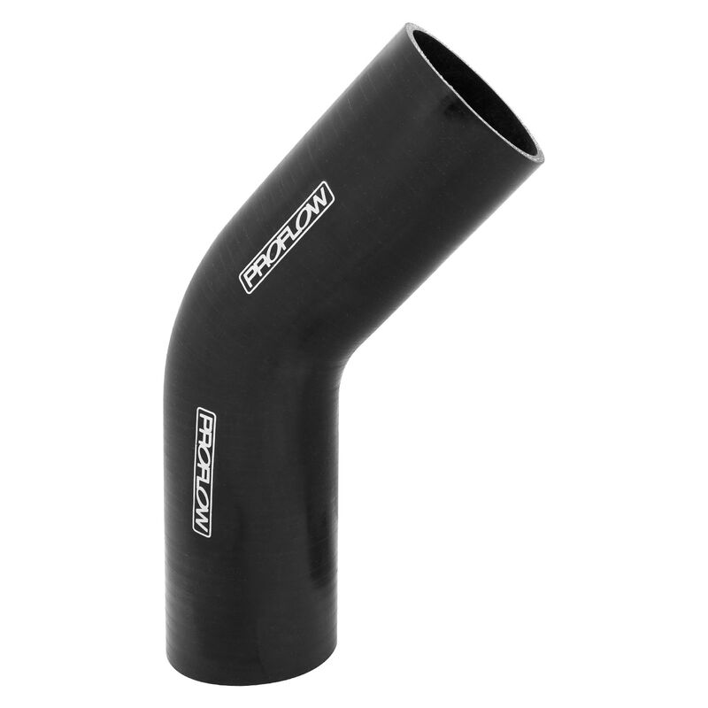 Proflow 1.5in 45° Silicone Hose Elbow – Black | PFES102-150B