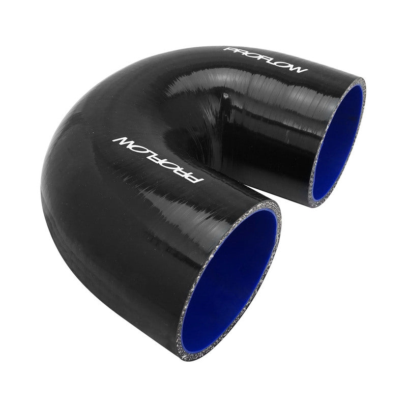 4" Silicone 180 Degree Elbow Coupler - Black | Proflow Air Intake Hose - PFES106-400B by SS Racetech Rods & Customs