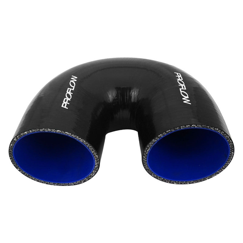 4" Silicone 180 Degree Elbow Coupler - Black | Proflow Air Intake Hose - PFES106-400B by SS Racetech Rods & Customs