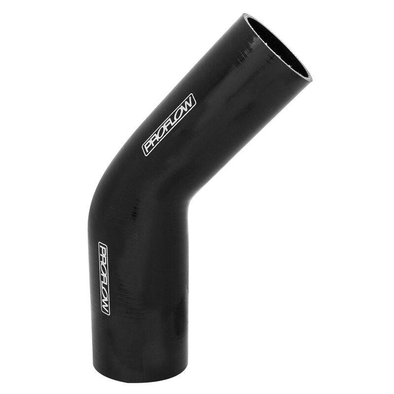 Silicone 45 Degree Reducer Elbow 3" - 4" - Black | Proflow Air Intake Hose PFES202-300-400B by SS Racetech Rods & Customs