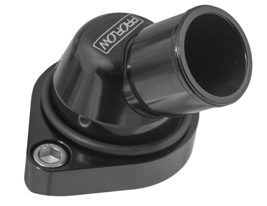 PFETH-806BK Proflow Water Neck, Billet Aluminium, Swivel Black Anodised, 45 Degree, SB & BB Chev - SS Racetech Rods & Customs