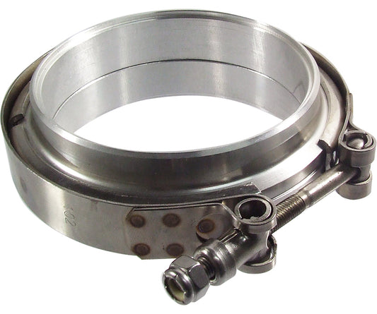 Proflow V-Band Exhaust Clamp 3.0" Interlocking Stainless Steel Natural (PFETV30) by SS Racetech Rods & Customs