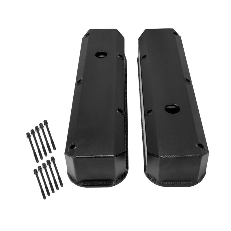PFEVC-4406 Proflow Valve Covers, Tall, Fabricated Aluminum, Black Powdercoat, Small Block For Chrysler, Pair