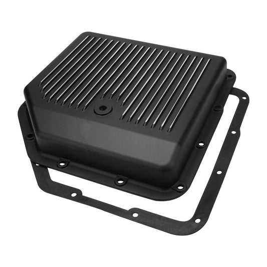 RTS80200BK RTS Transmission Pan, Cast Aluminium, Stock Depth Black, Machined Finned, Chev For Holden TH350