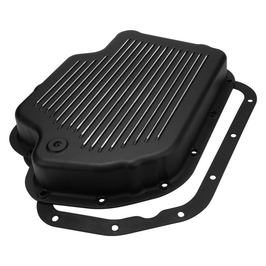RTS80220BK RTS Transmission Pan, Extra Capacity, Cast Aluminium, Black, Machined Finned, Chev Holden TH400, Each - SS Racetech Rods & Customs