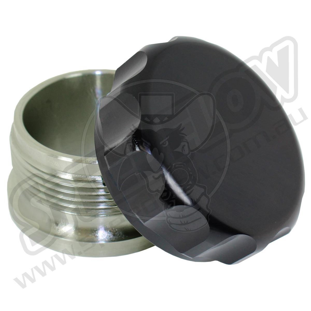 460-24-BLK 1.5in Bore cap & aluminium bung assy -BLK