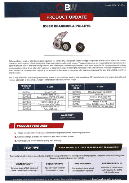 BW Drive Belt Tensioner Pulley - BWP240SS Racetech Rods & CustomsENGINE ACCESSORIES