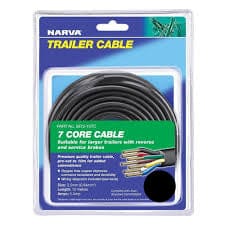 Narva trailer cable packaging with 7-core cable on a blue background