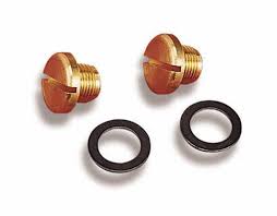 Holley Float Level Plugs, Brass, /Barry Grant Claw Carburetors, Pair - HL26-13 by SS Racetech Rods & Customs