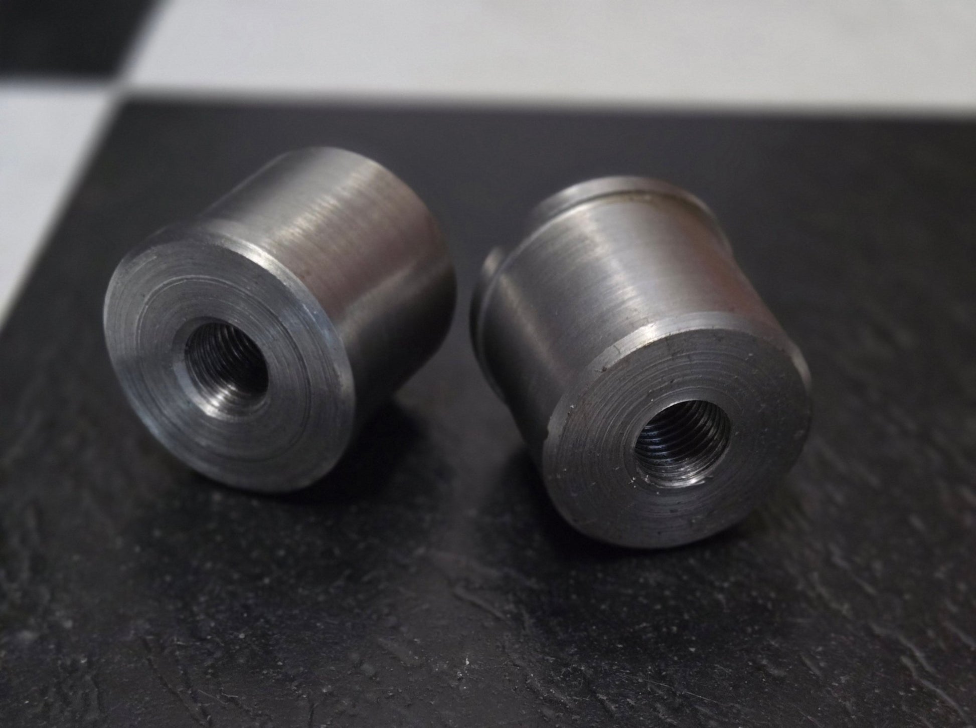 Mild Steel Seat Belt Anchor 29.5mm OD 30mm long with M5 Tapped drilled holes threaded 7/16 UNF - SS Racetech Rods & Customs