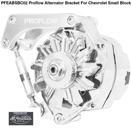 PFEABSBC02 Proflow Alternator Bracket For Chevrolet Small Block Passenger Side Short Water Pump Low Mount Silver