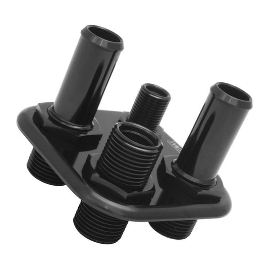 PFEACWP103BK Proflow Firewall Bulkhead Aluminium Air Con 4 Port #6, #10 Inline, Black by SS Racetech Rods & Customs