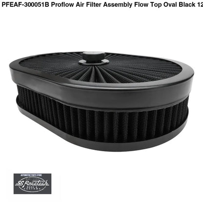 PFEAF-300051B Proflow Air Filter Assembly Flow Top Oval Black 12in. x 9in. x 2in. Suit 5-1/8in. Flat Base AIR FILTERS