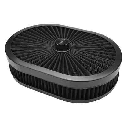 PFEAF - 300051B Proflow Air Filter Assembly Flow Top Oval Black 12in. x 9in. x 2in. Suit 5 - 1/8in. Flat BaseSS Racetech Rods & CustomsAIR FILTERS