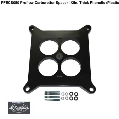 PFECS050 Proflow Carburettor Spacer 1/2in. Thick, Phenolic /Plastic 4 Port 4150, each - SS Racetech Rods & Customs